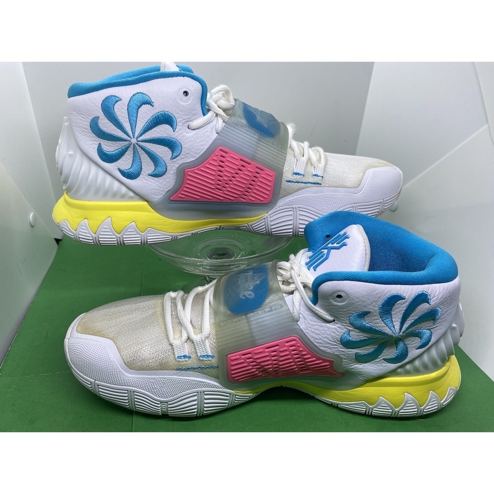 Nike Kyrie 6 Retro 90s Neon Graffiti White Blue BQ4630-101 Mens Size 11